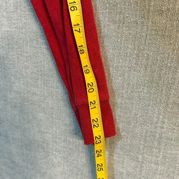 Polo Ralph Lauren Henley Shirt Men’s Medium Red Long Sleeve Knit Cotton Logo - Picture 9 of 10